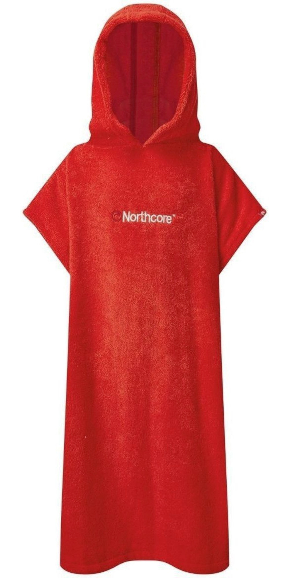 2025 Northcore Kids Beach Basha Hooded Towel Changing Robe / Poncho NOCO24D - Red